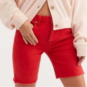 Free people red Bermuda shorts- size 26. NWT